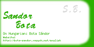 sandor bota business card